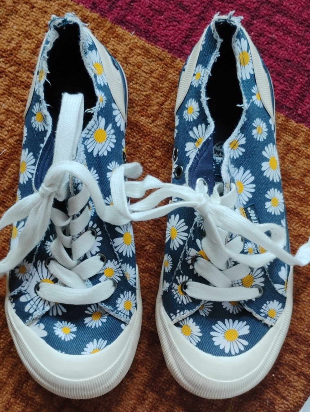 Rocket Dog Navy Daisy Plush Foam Sneakers Shoes/ Canvas/Light Weight/